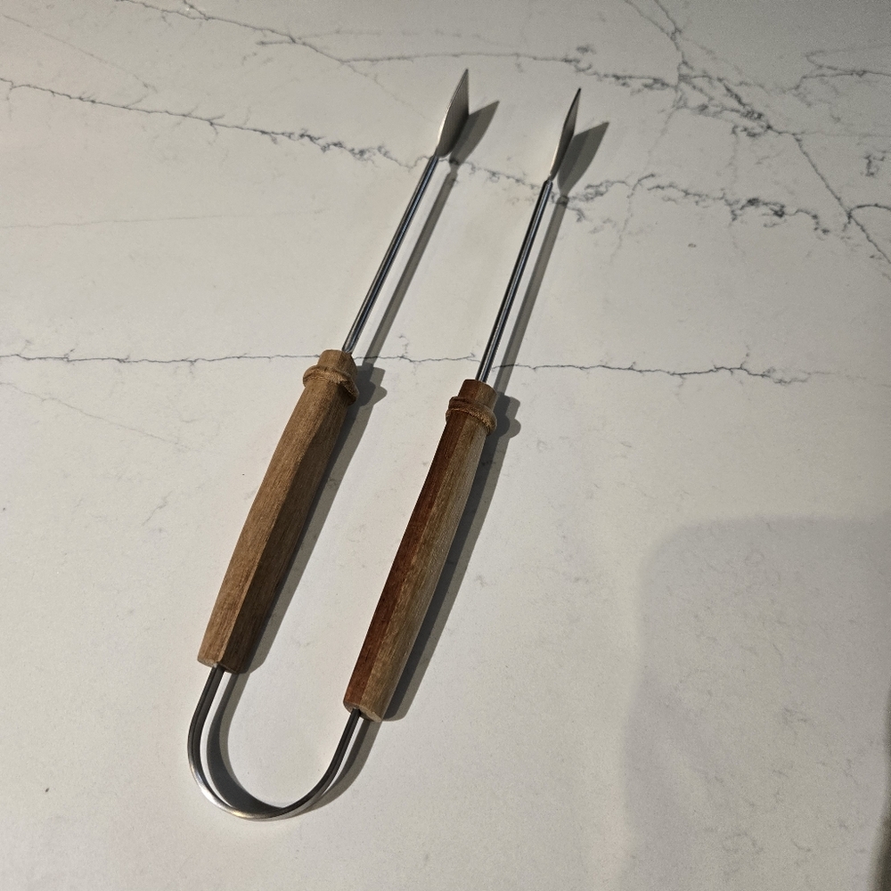 Zara Home Wooden Handle Metal Tongs